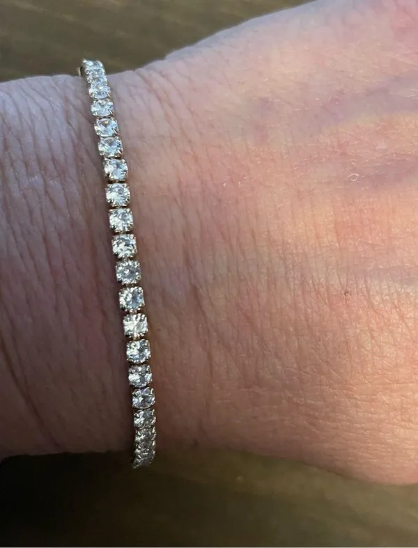 Cubic Zirconia adjustable slide tennis bracelet - Image 2