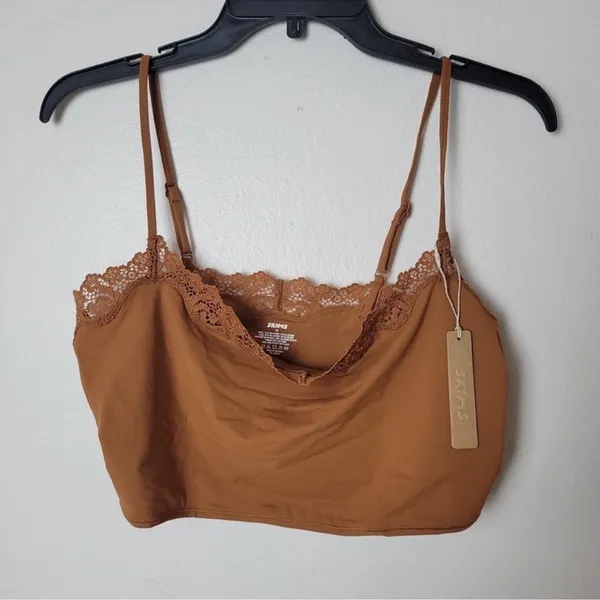 SKIMS Fits Everybody Corded Lace Cropped Cami Top Bronze Sz 4X Plus - Image 2