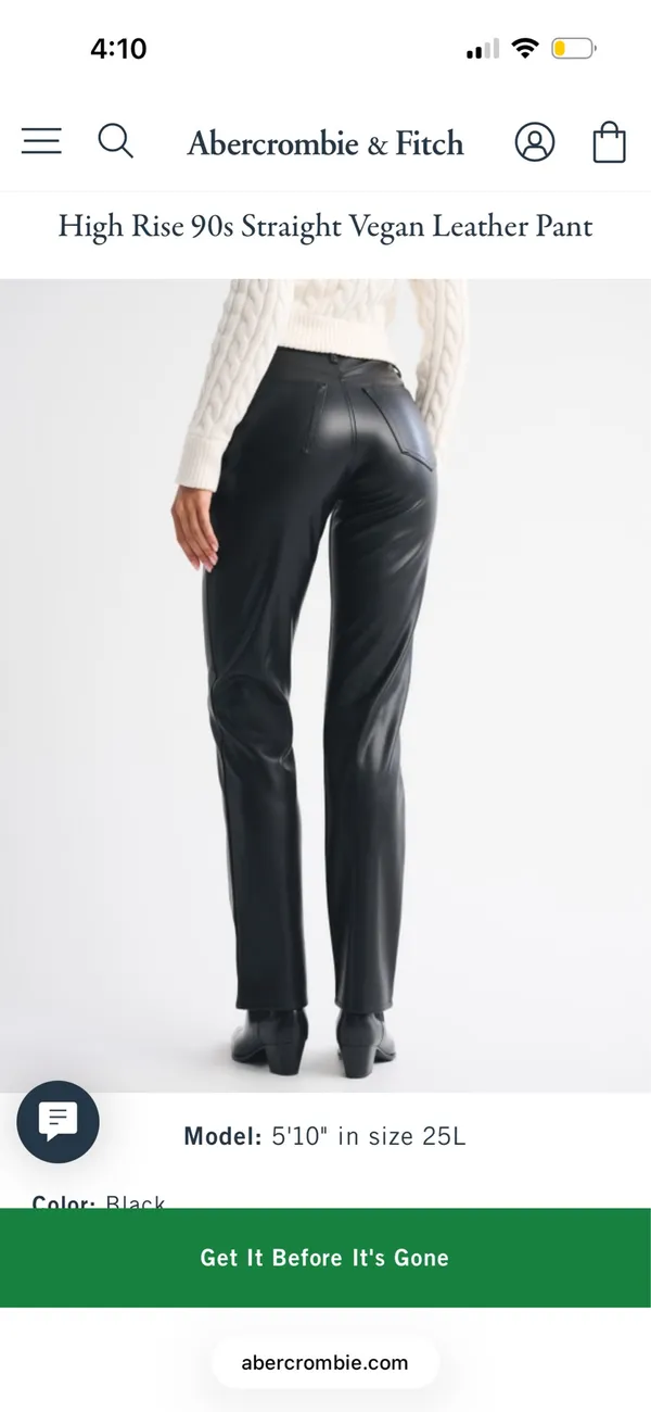 Abercrombie Faux Leather High-Rise Pants - Image 2