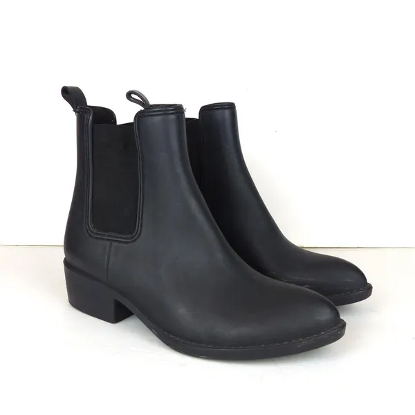 Jeffrey Campbell Stormy Chelsea Rain Boots Women 8 Black Matte Pointed Toe - Image 3