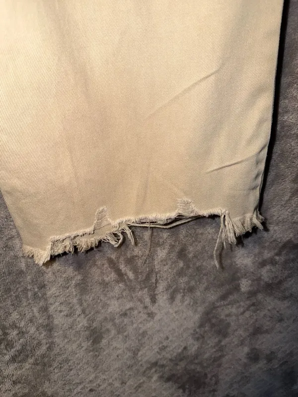 Zenana High Rise Distressed Straight Jeans Sand Beige - Image 11