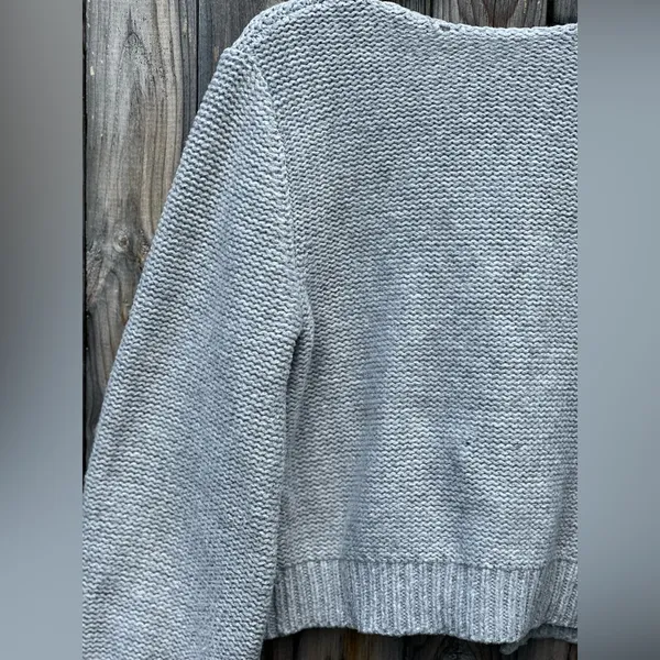 COMMENSE Crew Neck Bow Knit Top Gray Size M - Image 6