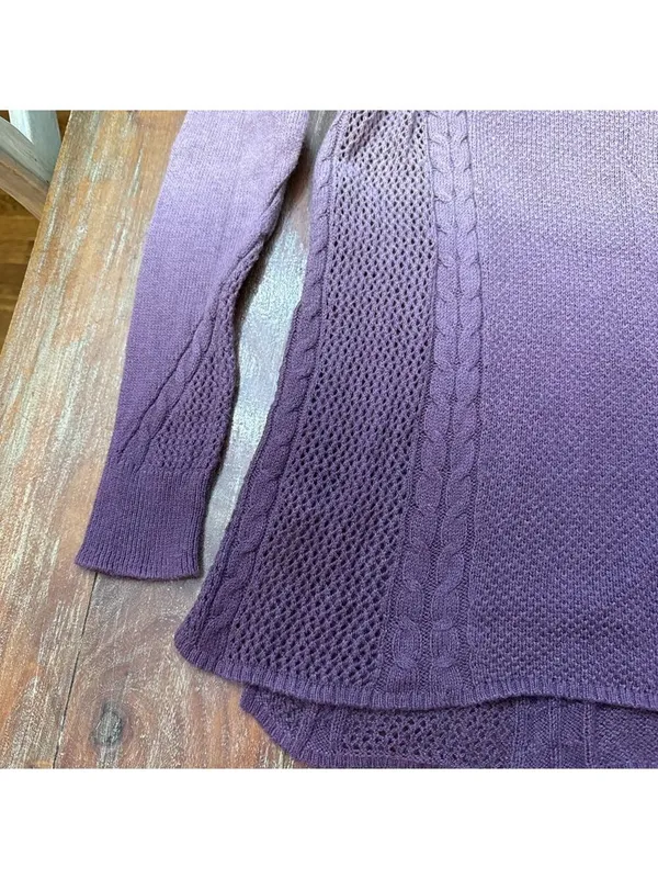 American Eagle Outfitters Purple Ombre Crew Neck Sweater Small - Image 3