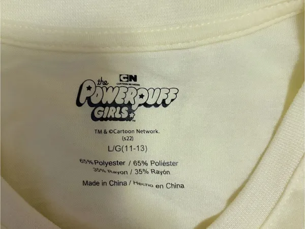 Cartoon Network Powerpuff Girls large "Girl Power" Pastel Yellow Graphic T-Shirt - Image 5