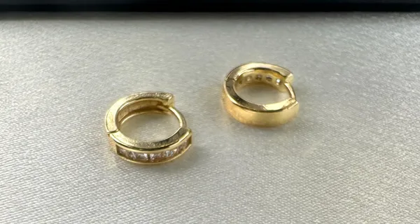 CZ Small Gold Hoop Earrings for Women Men - Image 5