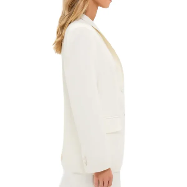 NWD Tuckernuck Cream Wool Warner Blazer Two Button Women’s Size Small - Image 2