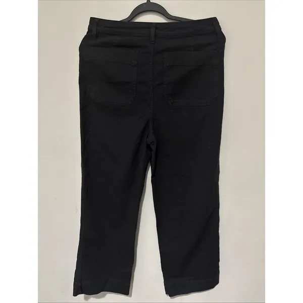 Quince High Rise Women’s Bella Stretch Patch Pocket Wide Leg Pants Black 29 - Image 7