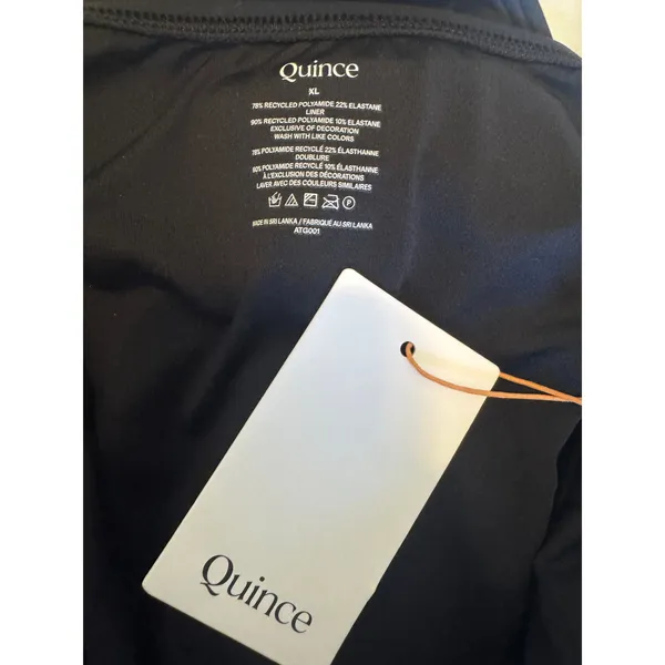 Quince Italian Cami One-Piece Swimsuit, Black, Size XL Minimalist Quiet Luxury - Image 3