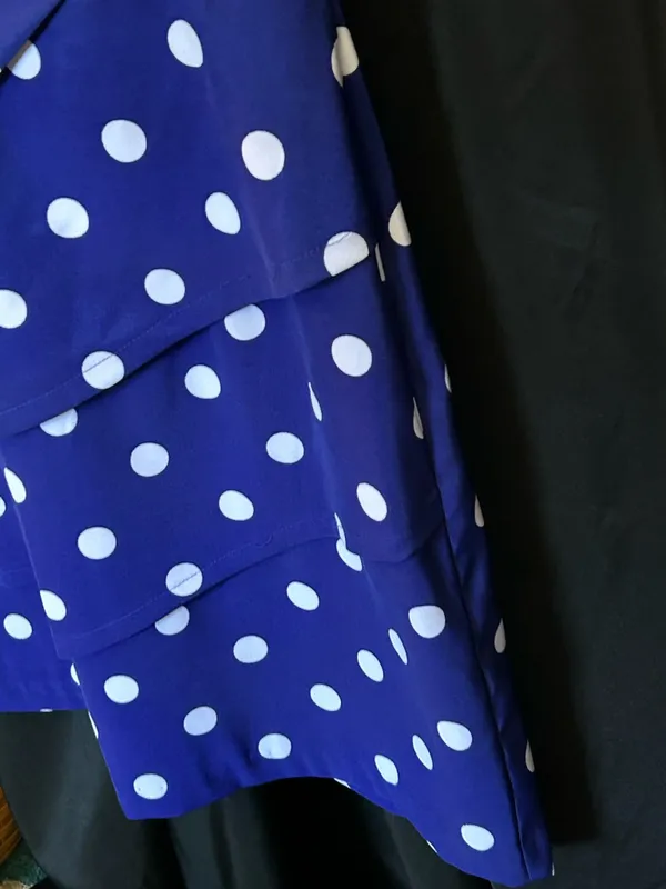 Connected Apparel Women’s Blue & White Polka Dot Sleeveless Fit & Flare Dress 6 - Image 6