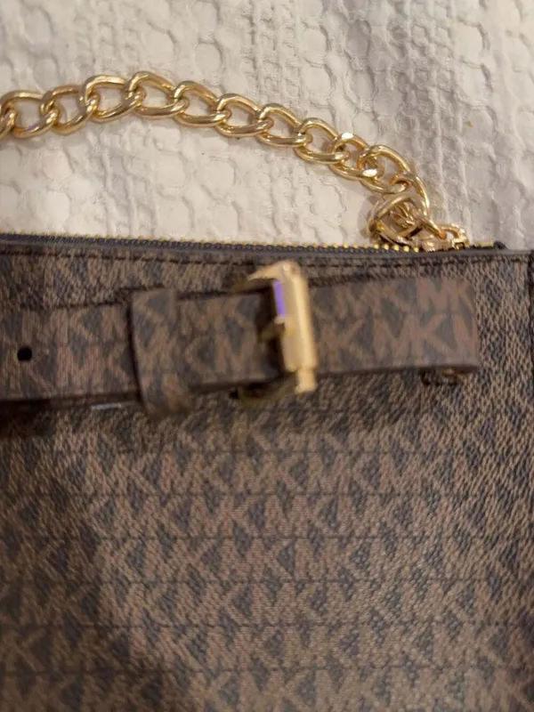Michael Kors Signature Logo Belt Bag with Chain Detail - Image 5