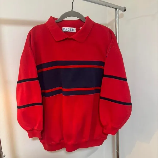 Pacer red striped sweatshirt size Size M - Image 2