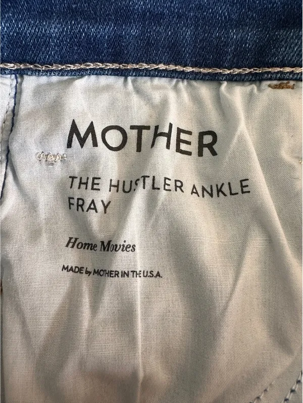 MOTHER The Hustler Ankle Fray Kick Flare Jeans in Home Movies Wash Women’s 27 - Image 9