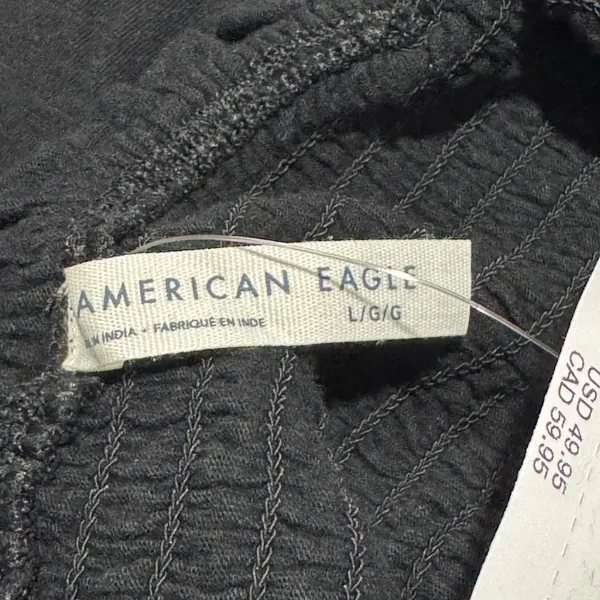 American Eagle Black Smocked Mini Dress Ruffle Hem Sleeveless Size Large - Image 5