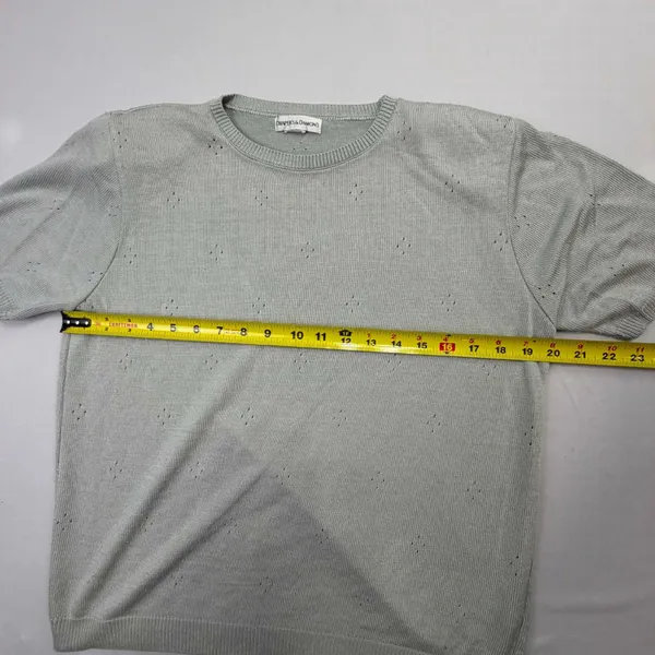 Draper's & Damon's Short Sleeve Pointelle Knit Sweater Sage Green - Image 5