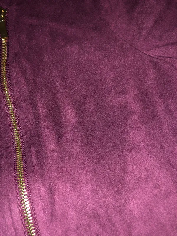 Thalia Sodi Faux Suede Moto-Jacket In Napa Wine Medium - Image 4