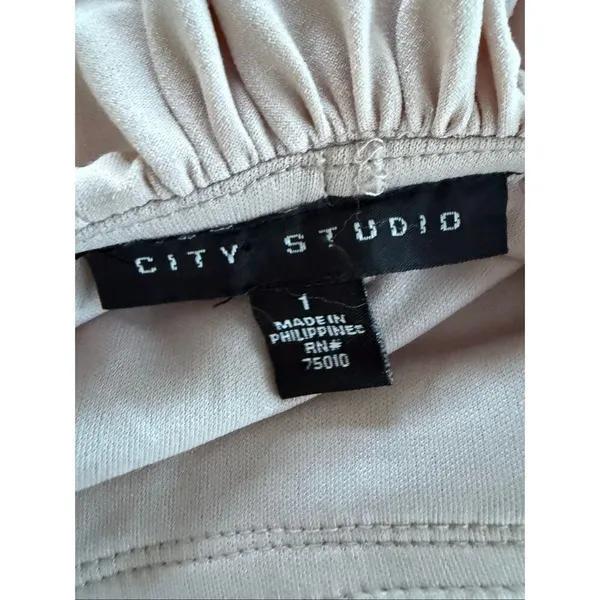 City Studio Nude Strapless Formal Gown Scarf Train XXS 1 - Image 8