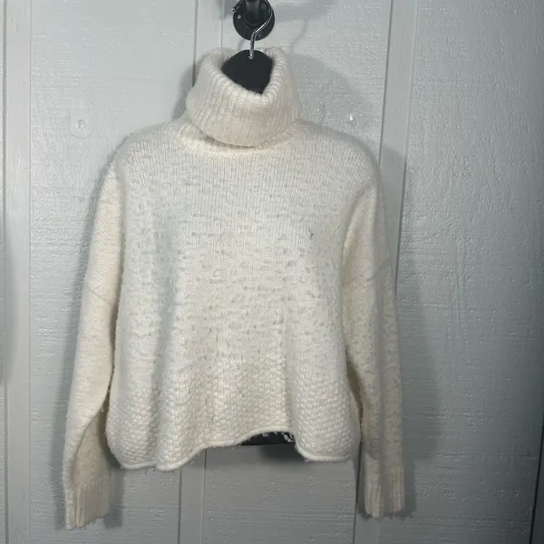 Madewell Sadler Turtleneck Ivory Sweater Size Medium NWOT - Image 3