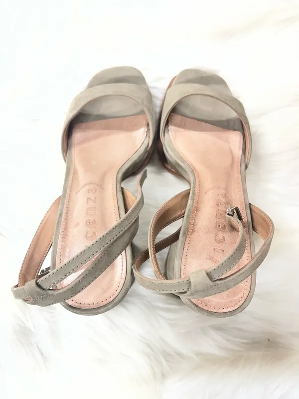 NEW Anthropologie Vicenza Strappy Platform Heels in Olive Green size 6 women’s - Image 7