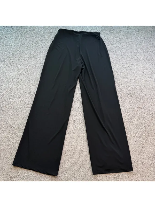 Zara Women's Black High Rise Wide Leg Stretch Pull-On Palazzo Pants Medium M - Image 2
