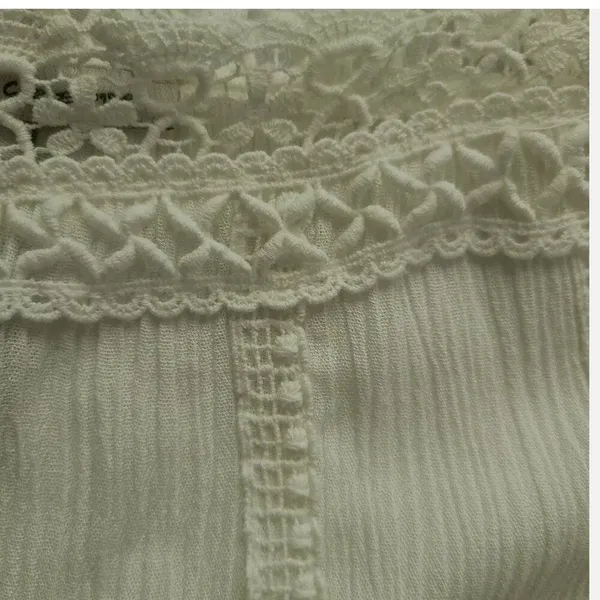 NWT American Rag White Crochet Detail Square Neck Short Sleeve Women's Small‎ - Image 6