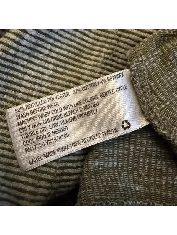 Universal Threads Olive Ribbed Henley Top Long Sleeve Stretch Shirt Size S - Image 5
