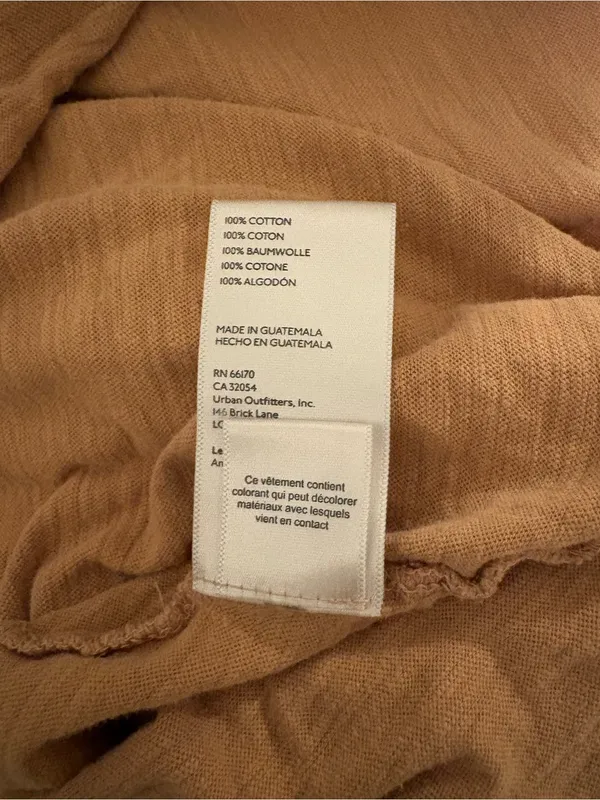 Free People 100% Cotton Cropped Lettuce Hem Tee in Beige - Image 5