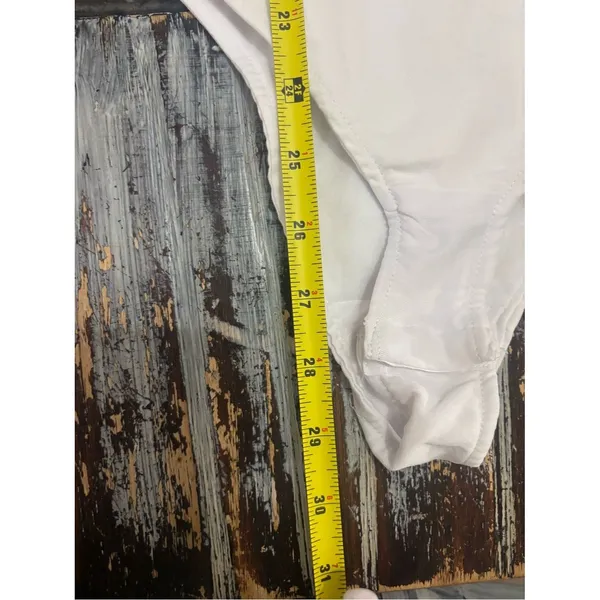 Zara Asymmetric one Sleeve Backless White Structure Bodysuit Large Minimalist - Image 13