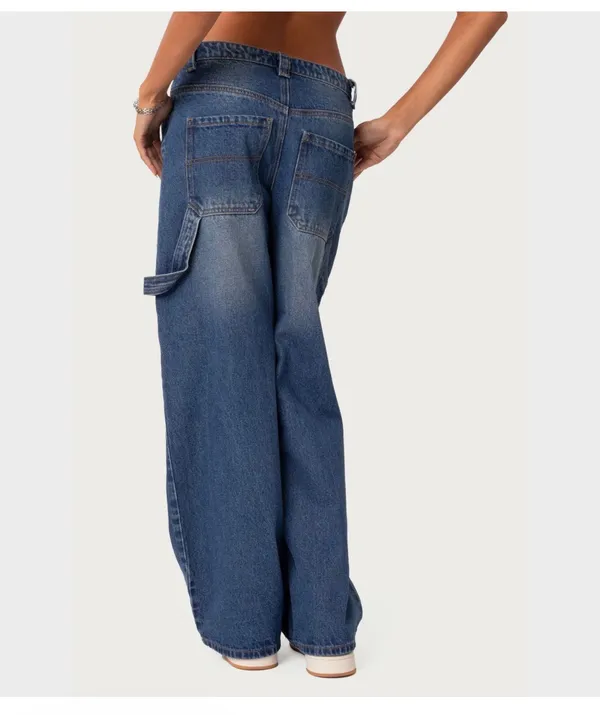 Edikted Carpenter Low Rise Baggy Jeans - Image 3