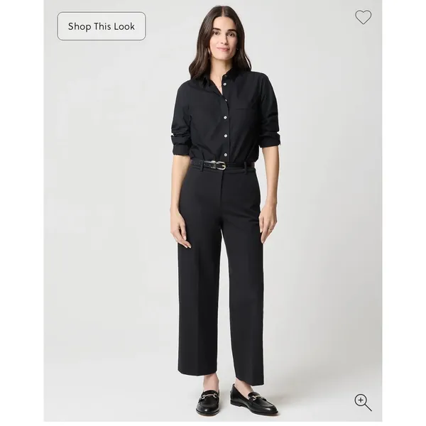 J.Crew Remy Pant Black Wide Leg Cropped Trouser Cotton Blend Womens 4 - Image 9