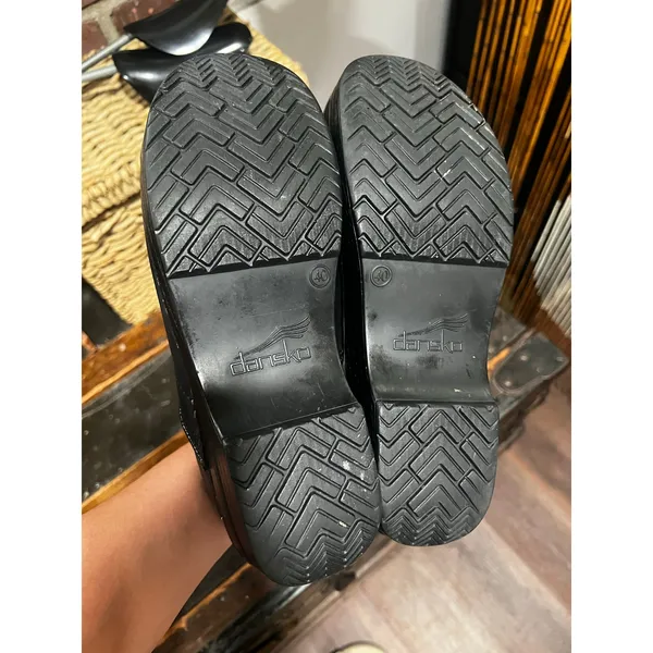 Dansko Professional Black Leather Closed Back Comfort Clogs Slip On Nurse 40 - Image 4