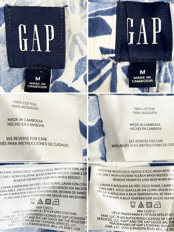 GAP 2 Pc Pajama Set Sz Medium Blue Floral 100% Cotton Ruffle Sleep Shorts Lounge - Image 12