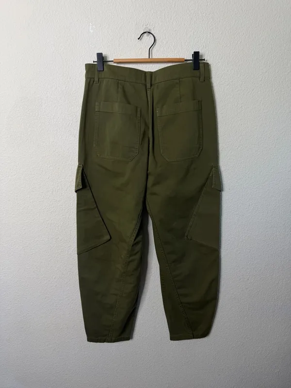 Madewell The Barrel‎ Leg Utility Pant in Garment-Dyed Twill Green Womens Size 0 - Image 6