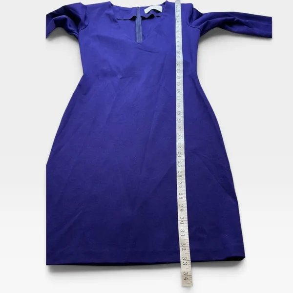 Amanda Uprichard Womens Purple Ponti V-Neck 3/4 Sleeve Sheath Mini Dress Medium - Image 7