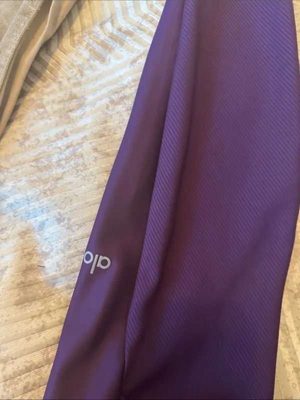 ALO Yoga Deep Plum High-Waist Ponte Leggings - Image 5
