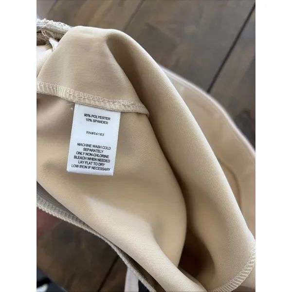 Marc New York A-Line Mini Skirt Womens Size XL Beige Button Detail Twill Stretch - Image 4