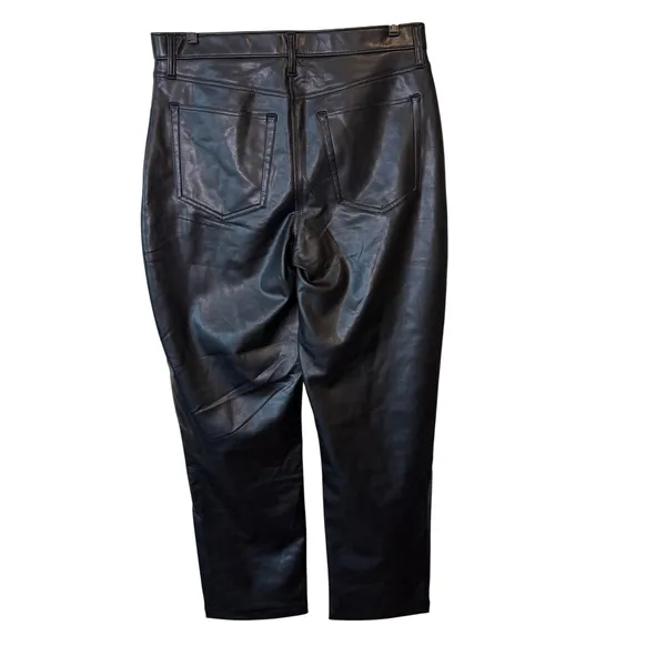 Abercrombie & Fitch 14R Black Vegan Leather Curve 90s Straight Ultra High Rise - Image 8