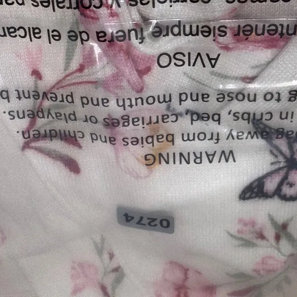Laura Ashley Womens Pink‎ Floral Butterfly Print Robe White Small 3007-S1 - Image 7