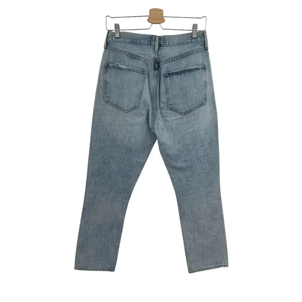 Agolde‎ Riley High Rise Straight Crop Jeans Denim Shatter Wash Blue Size 27 - Image 8