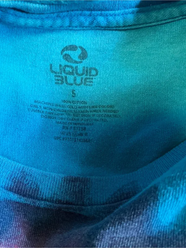 Liquid Blue Grateful Dead Bertha Skeleton Roses Tie Dye Graphic T-Shirt Small - Image 2