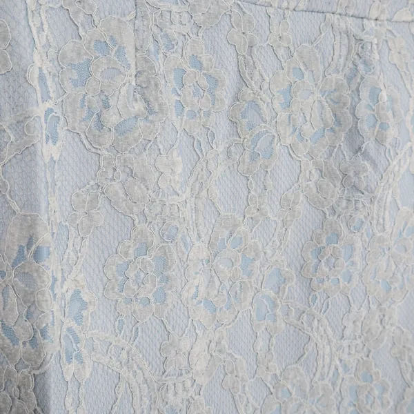 Naked Wardrobe The Statement Light Blue Floral Lace Mini Skirt Womens M - Image 3