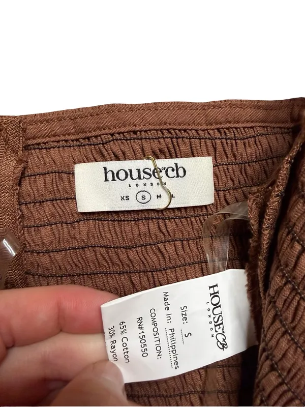 🤎 House of CB Lavanna Cocoa Puff Sleeve Cropped Top Size S NWOT 🤎 - Image 3
