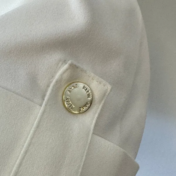 Anne Klein Ivory White 3/4 Sleeve Shawl Collar Open Front Blazer Jacket Large - Image 6