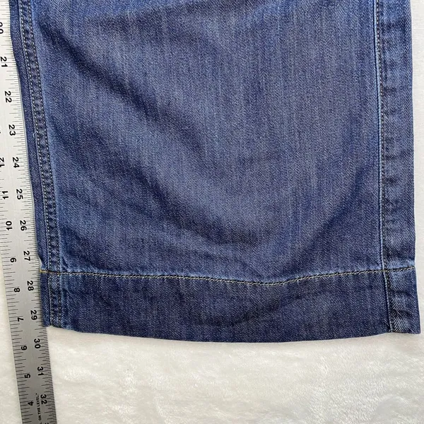 NWT J. Crew Wide Leg Denim‎ Trouser Pant In Signature Stretch Dark Wash Size 33 - Image 5