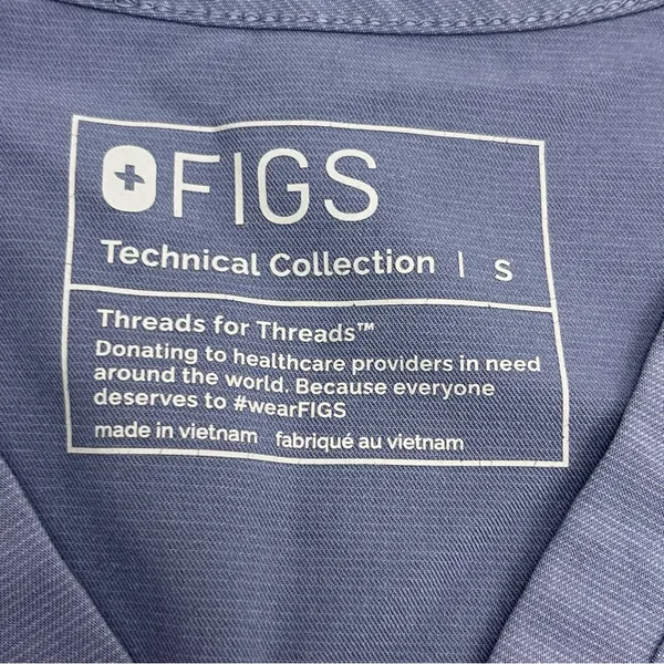 Figs Technical Purple Blue Grey Gray Short Sleeve V-neck Scrub Top Womens Small‎ - Image 2