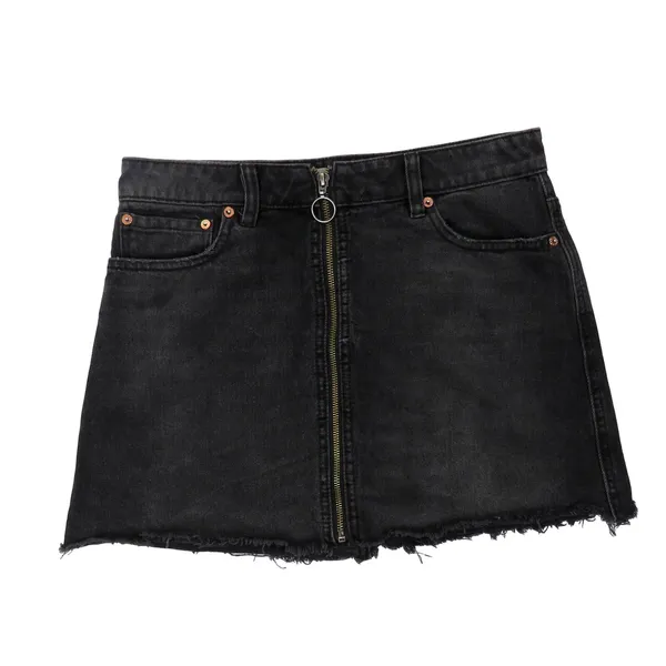 Free People We The Free Zip It Up Mini Skirt Black Denim Mini Jean Mini Skirt 28 - Image 6