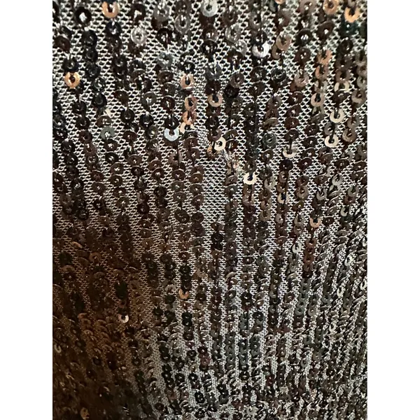 Camila Coelho Black Sequin Puff Sleeve Open Back Mini Dress Small Holiday - Image 2