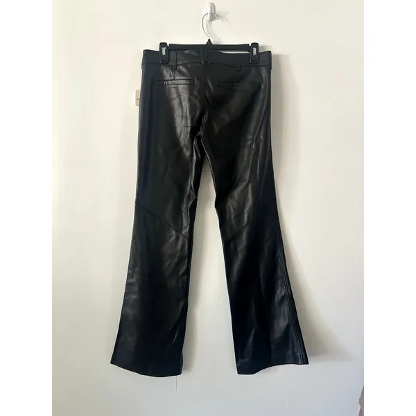 Free People Love Language Low Rise Faux Leather Flare Pants NWT Size 4 - Image 4