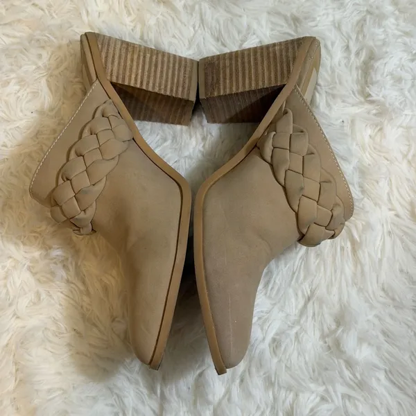 Dolce Vita Braided Tan Mule Heels Womens 9 Beige Pointed‎ Toe Block Heel Slip On - Image 8