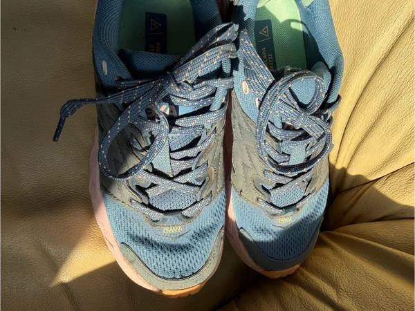 HOKA Anacapa Breeze Low Women’s 6 Blue Pink Trail Hiking Vibram Megagrip Outdoor - Image 9