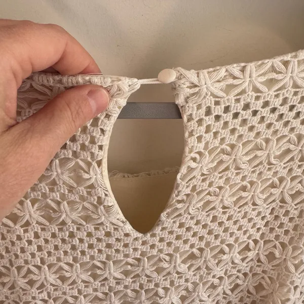 NWT Hayden Los Angeles Cream Crochet Lace‎ Mix Media Midi Dress 3XL - Image 6